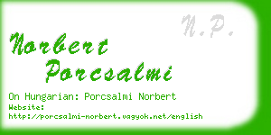 norbert porcsalmi business card